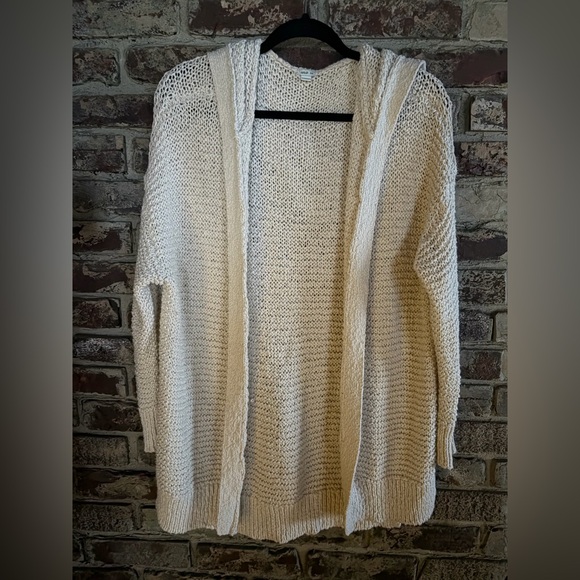 aerie Sweaters - 🤍 Aerie Open Knit Hooded Cardigan — Cream — Cozy Boho — Size M 🤍